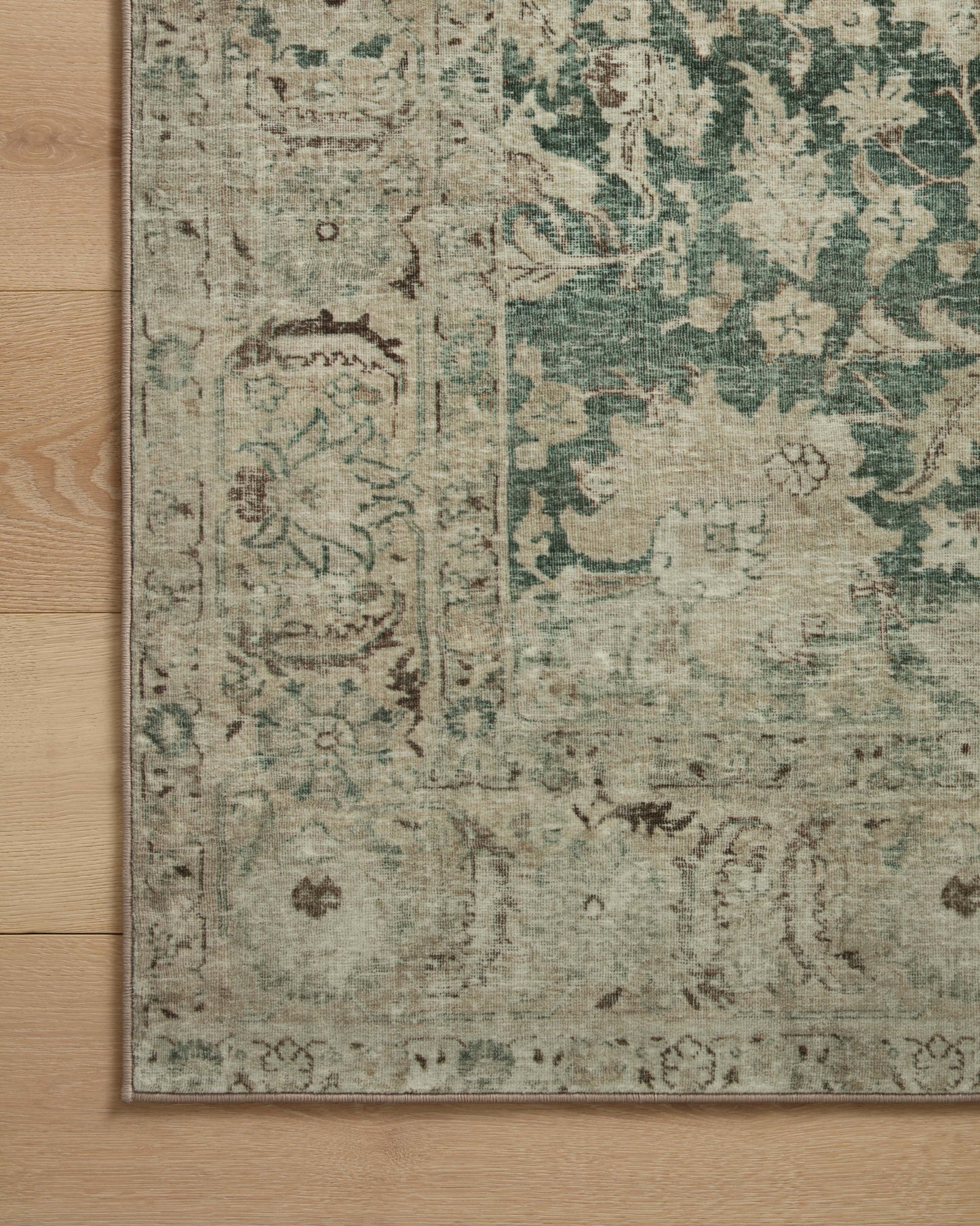 Magnolia Home Sinclair SIN-05 Jade Sand Machine Washable Power Loomed Rug