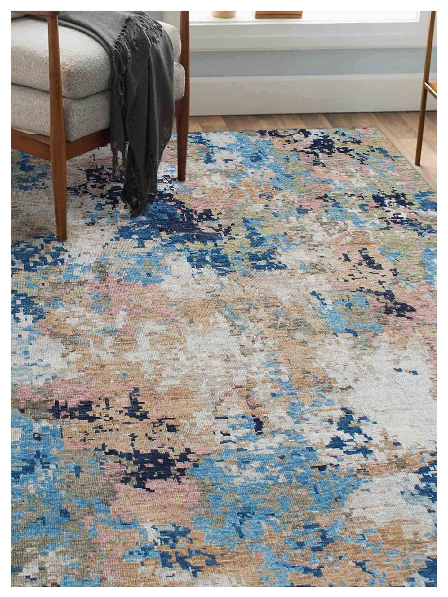 Artisan Hudson  Lt.Blue Beige Transitional  Rug