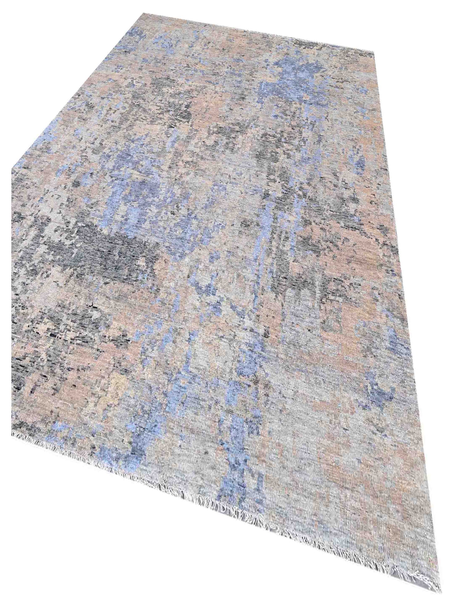 Artisan Vintage Modern  Blue  Transitional Knotted Rug