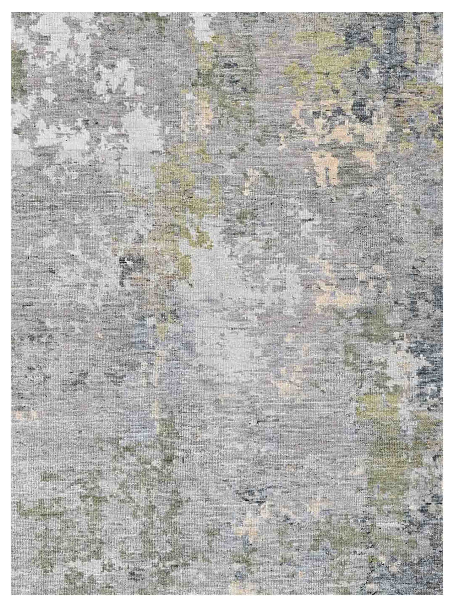 Artisan Vintage Modern  Beige Green Transitional Knotted Rug