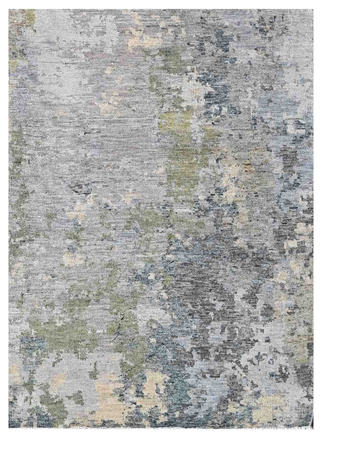 Artisan Vintage Modern  Beige Green Transitional Knotted Rug