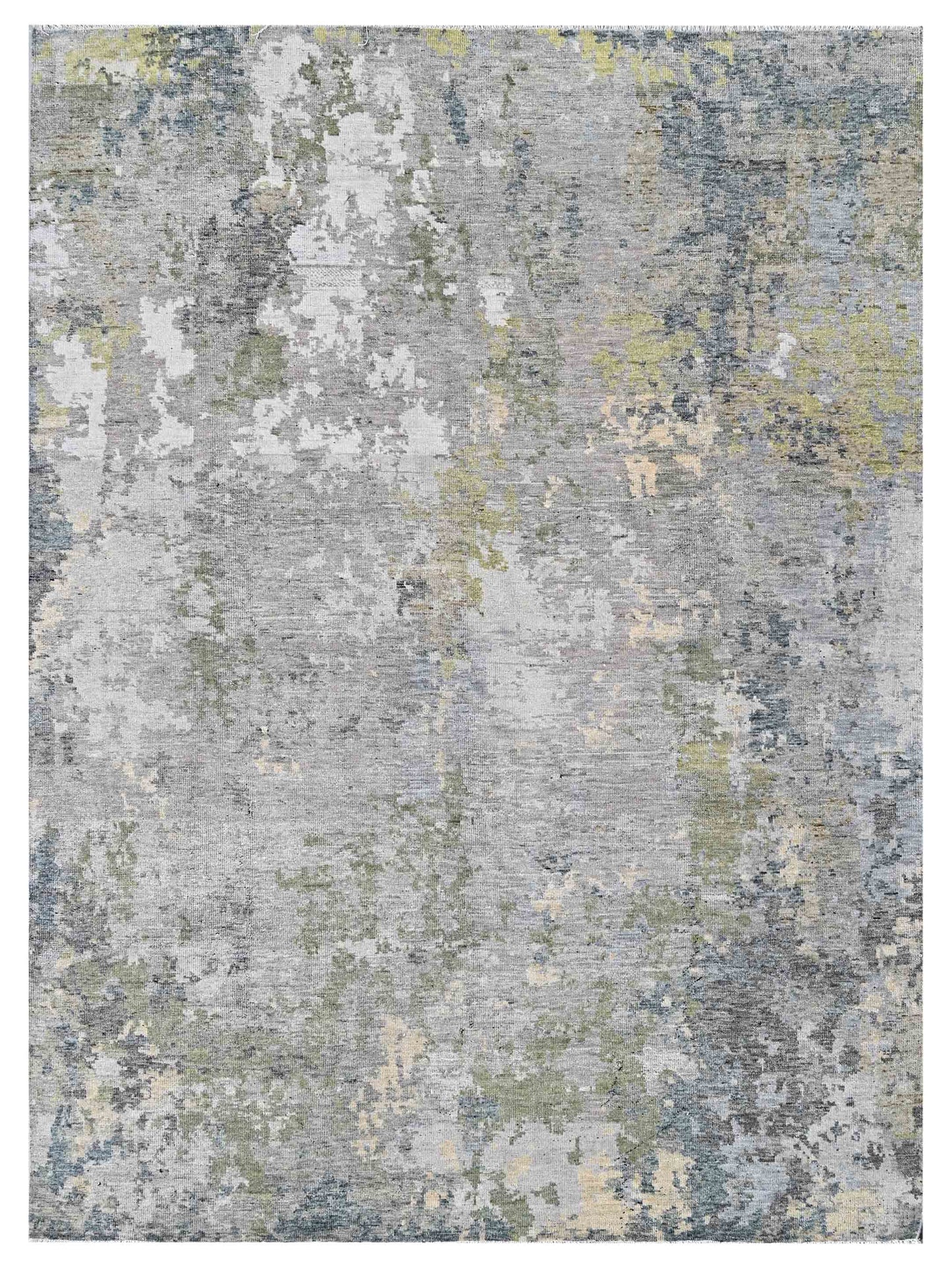 Artisan Vintage Modern  Beige Green Transitional Knotted Rug