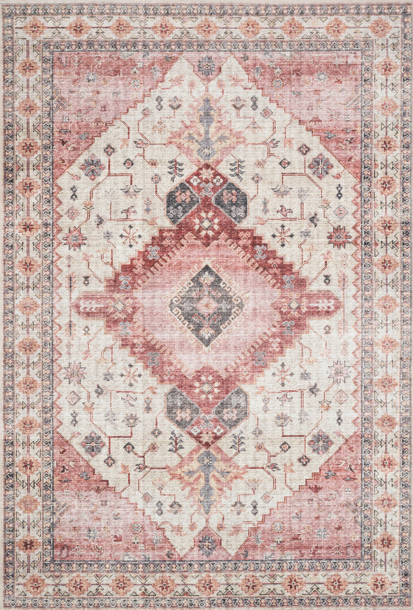 Loloi II Skye SKY-02 Ivory Berry Traditional Power Loomed Rug