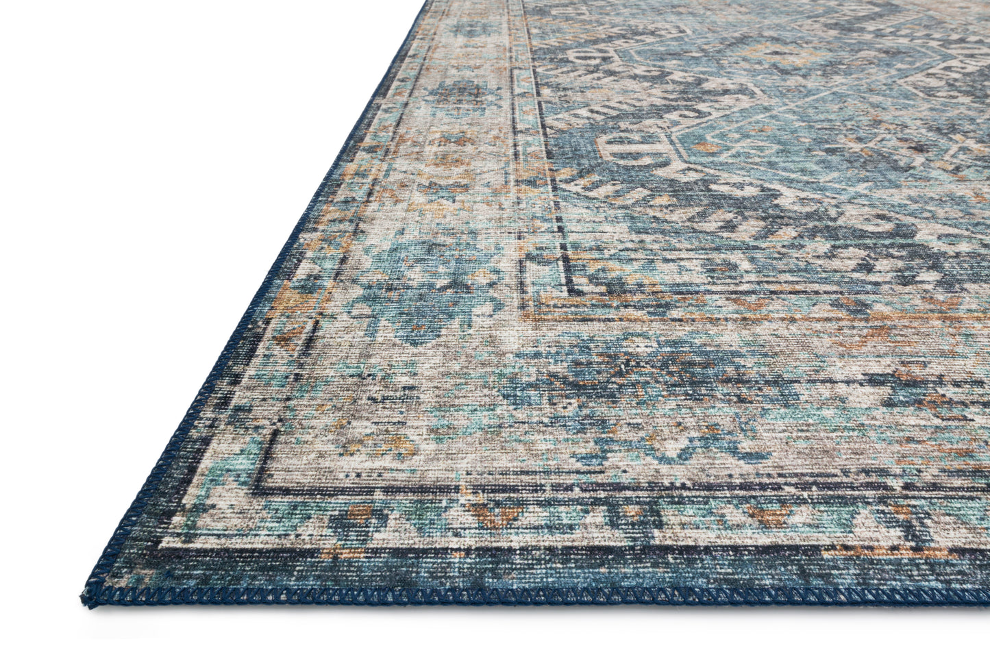 Loloi II Skye SKY-03 Denim Natural Traditional Power Loomed Rug