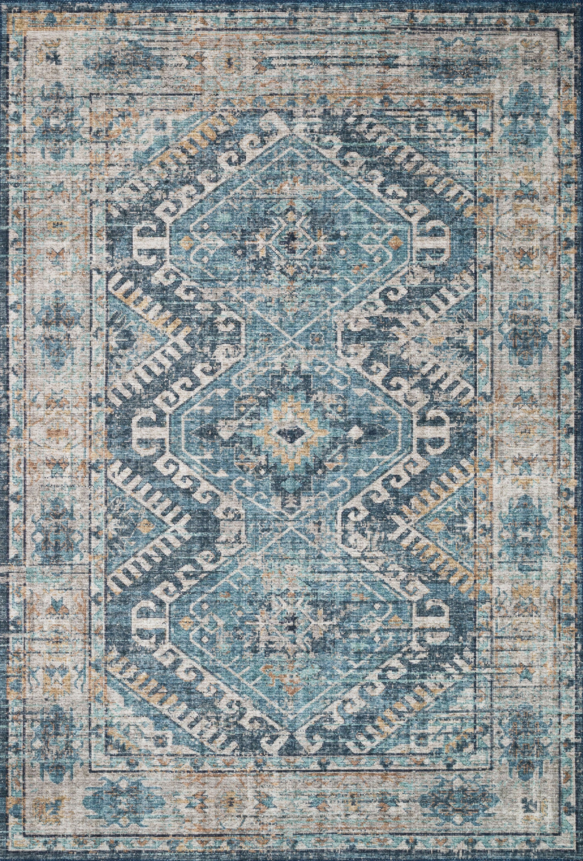 Loloi II Skye SKY-03 Denim Natural Traditional Power Loomed Rug