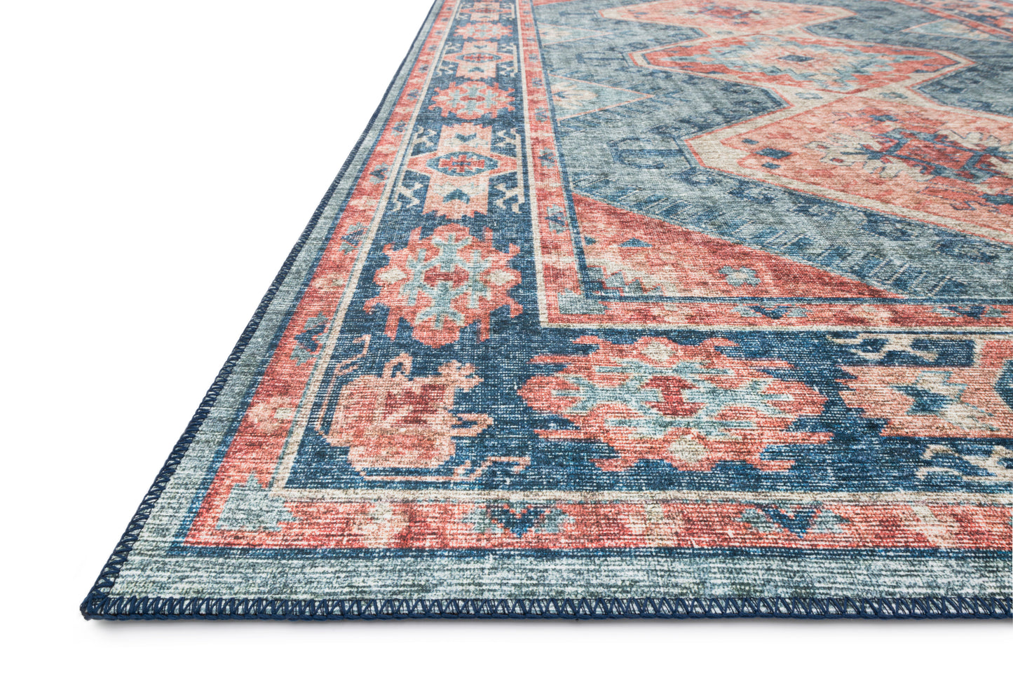 Loloi II Skye SKY-03 Turquoise Terracotta Traditional Power Loomed Rug