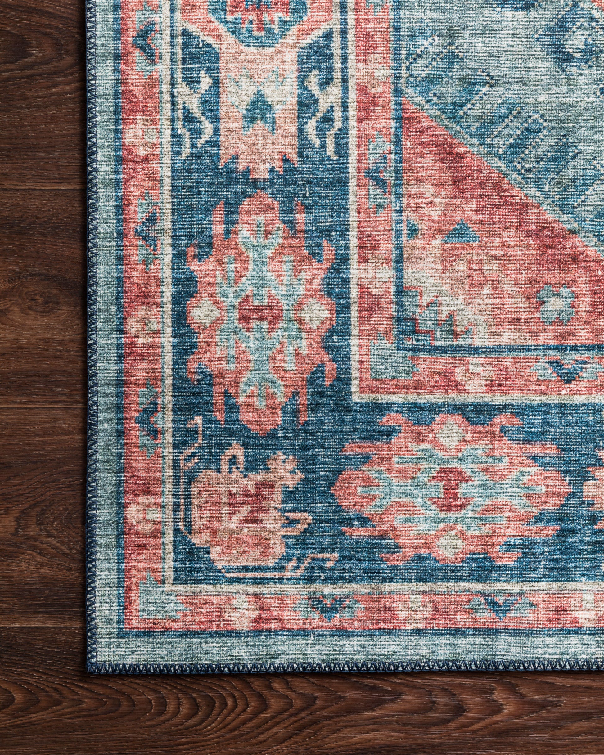 Loloi II Skye SKY-03 Turquoise Terracotta Traditional Power Loomed Rug