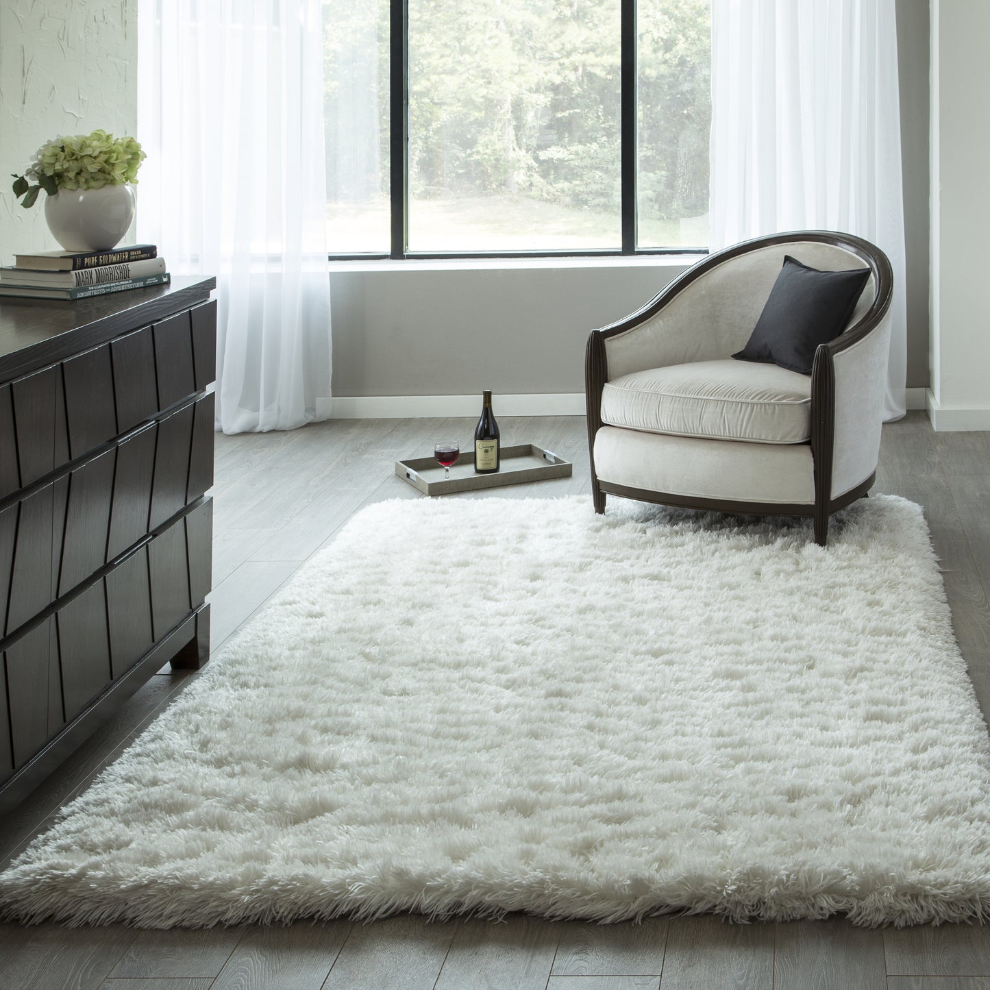 Momeni Snow Shag  White  Contemporary