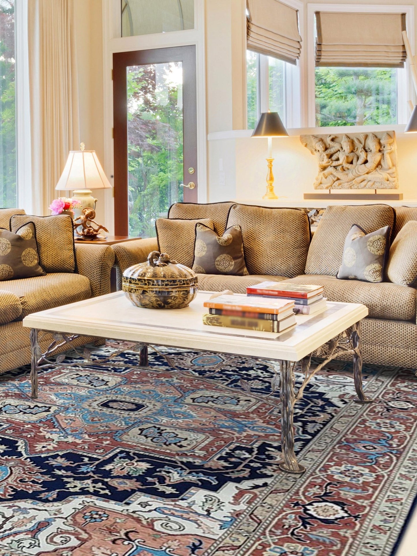 Artisan Sarapi Navy Rust Traditional Knotted Rug - Rugs - Artisan - Atlanta Designer Rugs