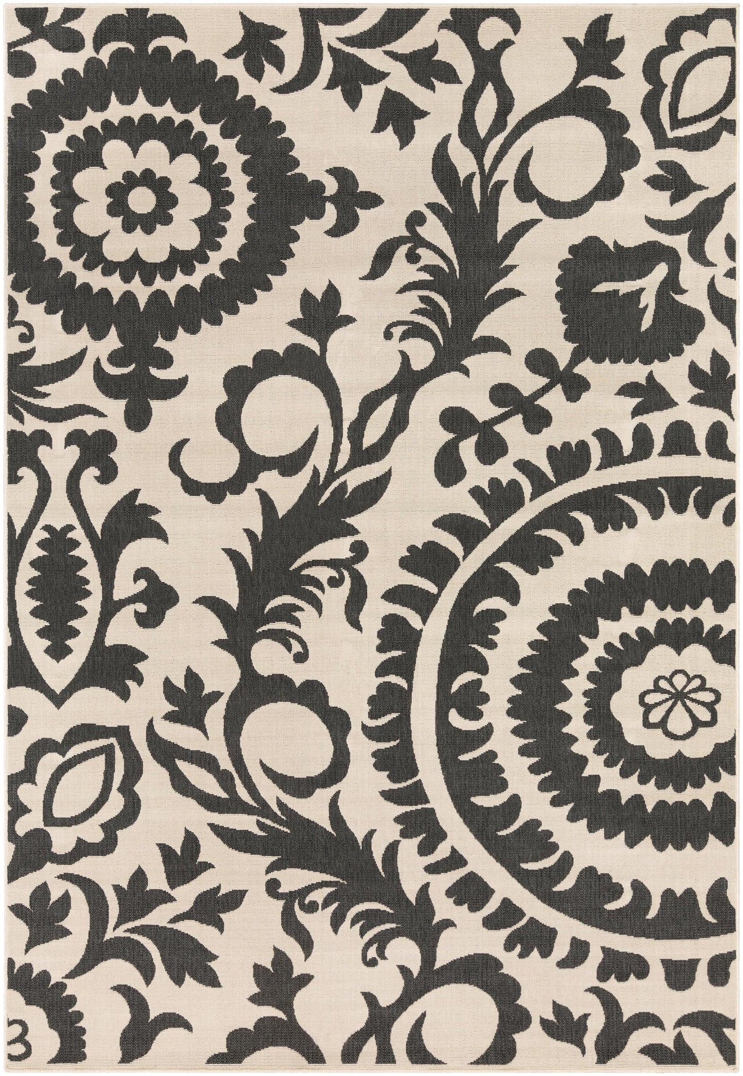 Surya Alfresco ALF-9612 Black  Cottage Machinemade Rug