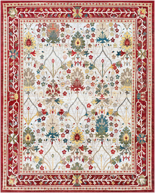 Surya Crafty CRT-2309 Burgandy Traditional Machine Woven Rug