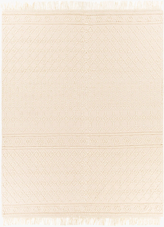 Surya Farmhouse Tassels FTS-2305 White  Cottage Woven Rug