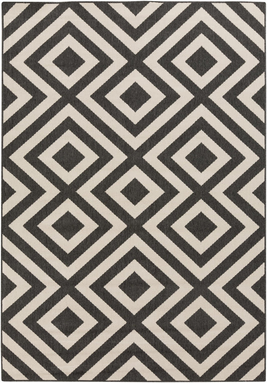 Surya Alfresco ALF-9639 Black  Modern Machinemade Rug