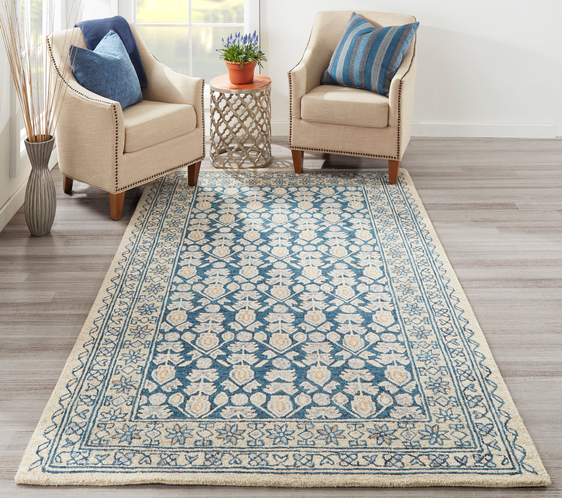 Momeni Tangier  Blue  Traditional