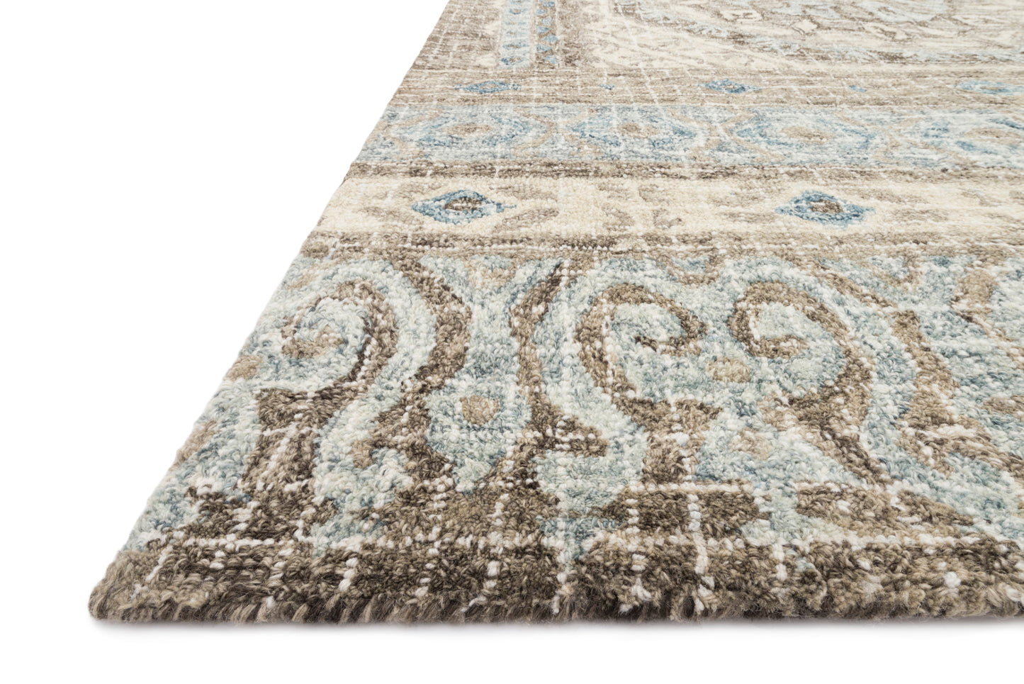 Loloi TATUM TW-02 Stone Blue Transitional Hooked Rug