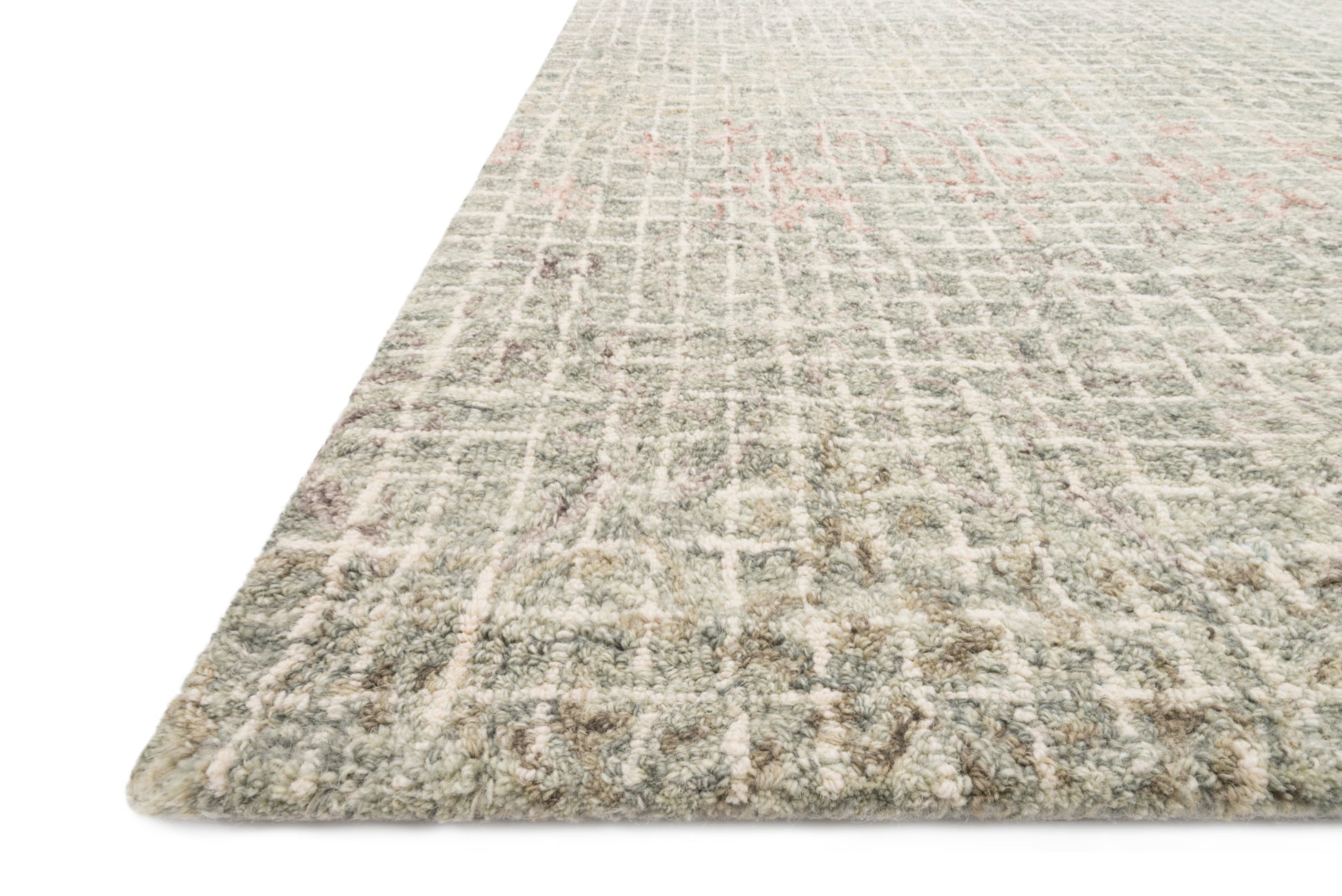 Loloi TATUM TW-04 Grey Blush Transitional Hooked Rug