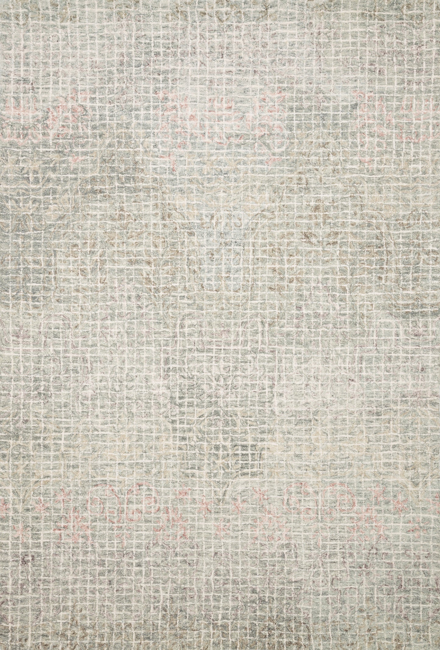 Loloi TATUM TW-04 Grey Blush Transitional Hooked Rug