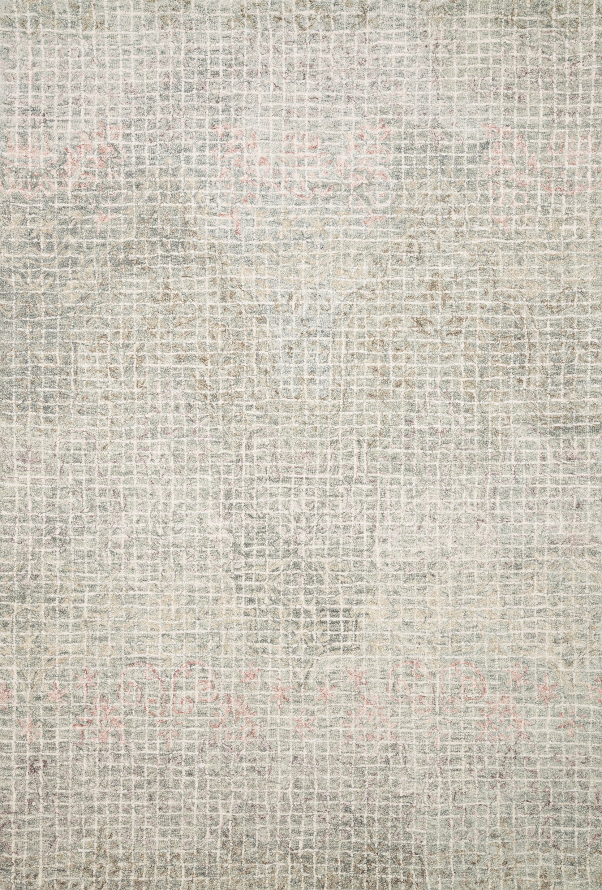 Loloi TATUM TW-04 Grey Blush Transitional Hooked Rug