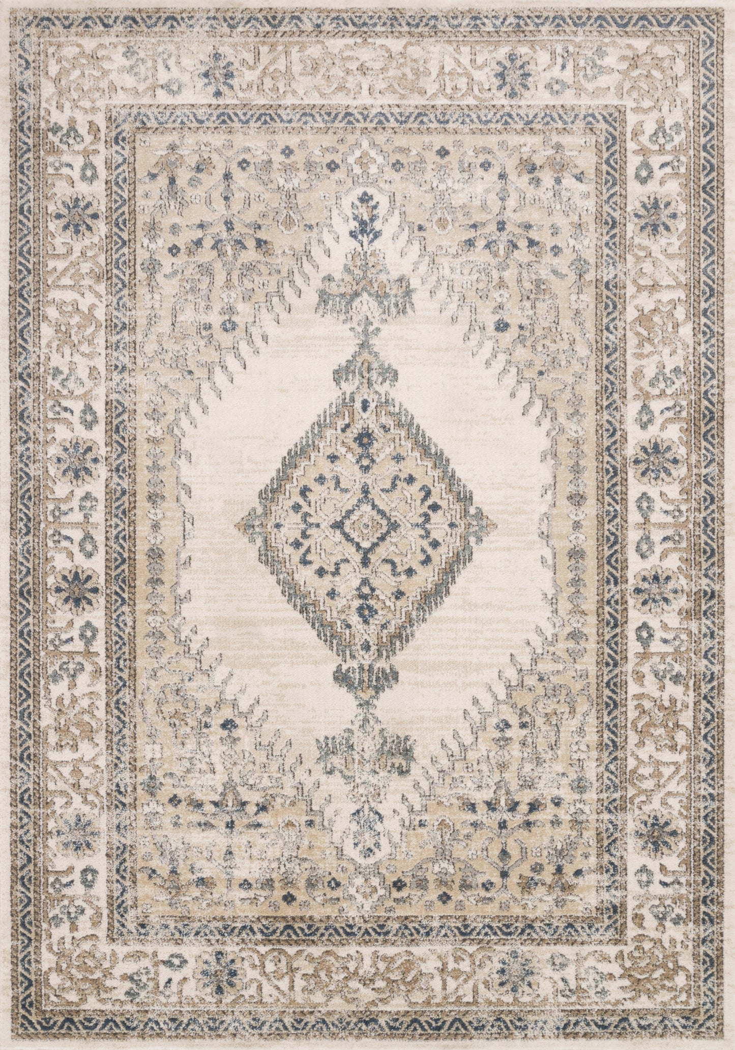 Loloi II Teagan TEA-02 Oatmeal Ivory Traditional Power Loomed Rug