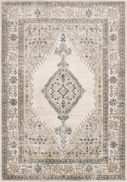 Loloi II Teagan TEA-02 Oatmeal Ivory Traditional Power Loomed Rug