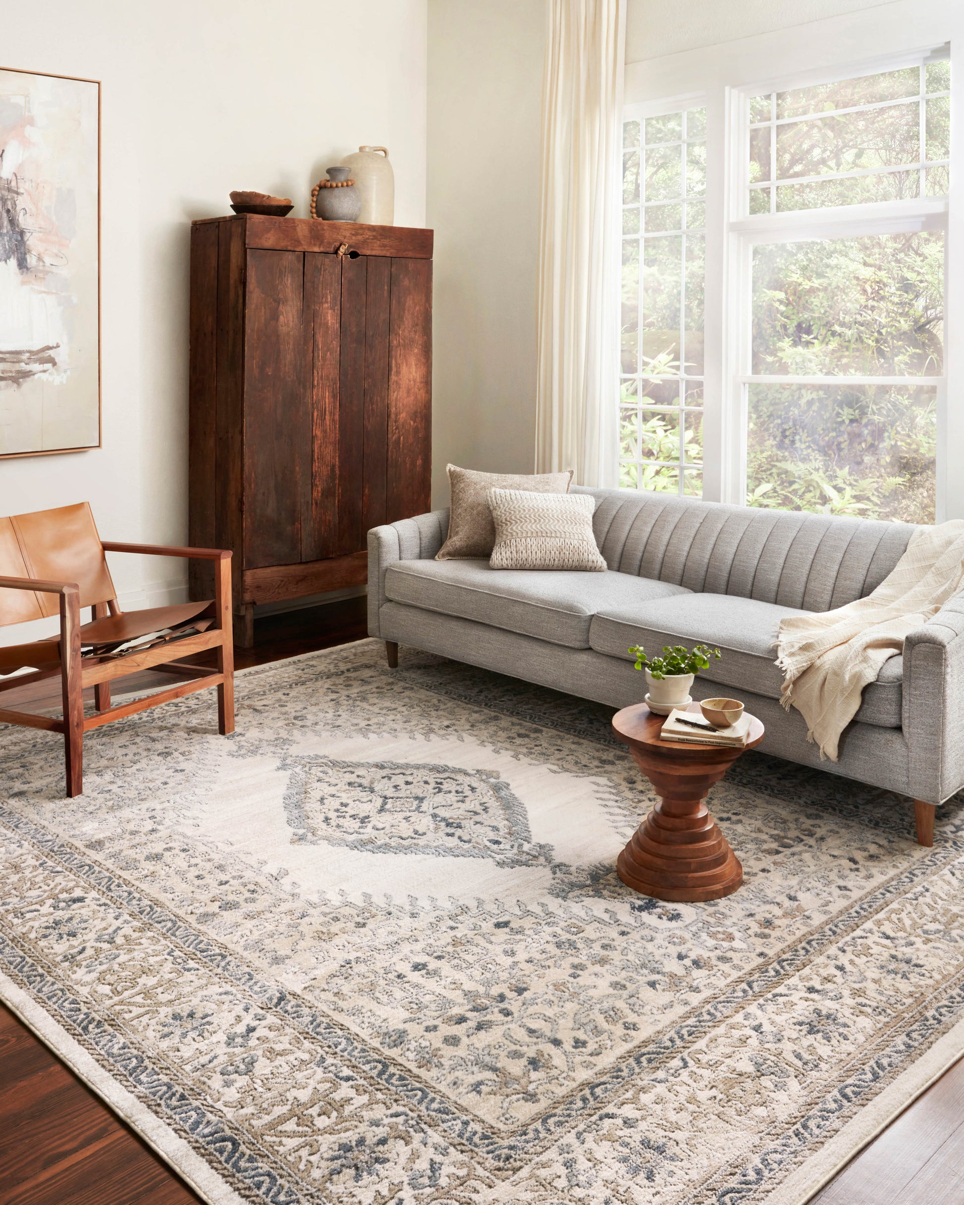 Loloi II Teagan TEA-02 Oatmeal Ivory Traditional Power Loomed Rug