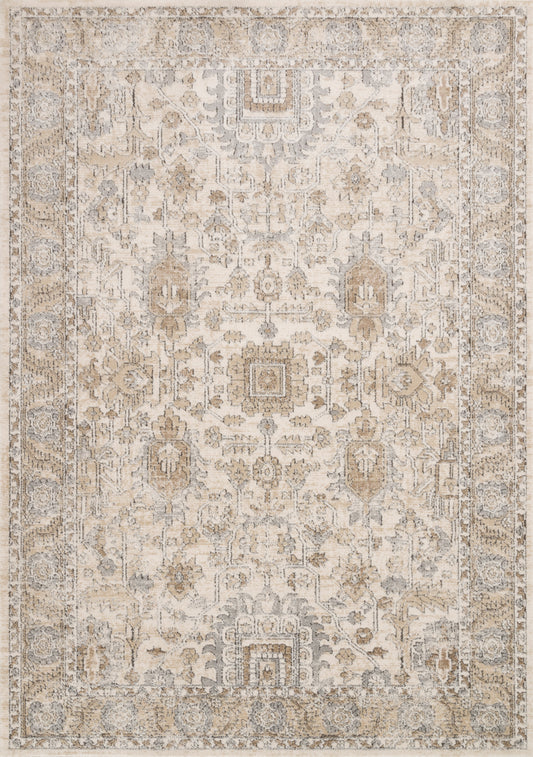 Loloi II Teagan TEA-03 Ivory Sand Traditional Power Loomed Rug