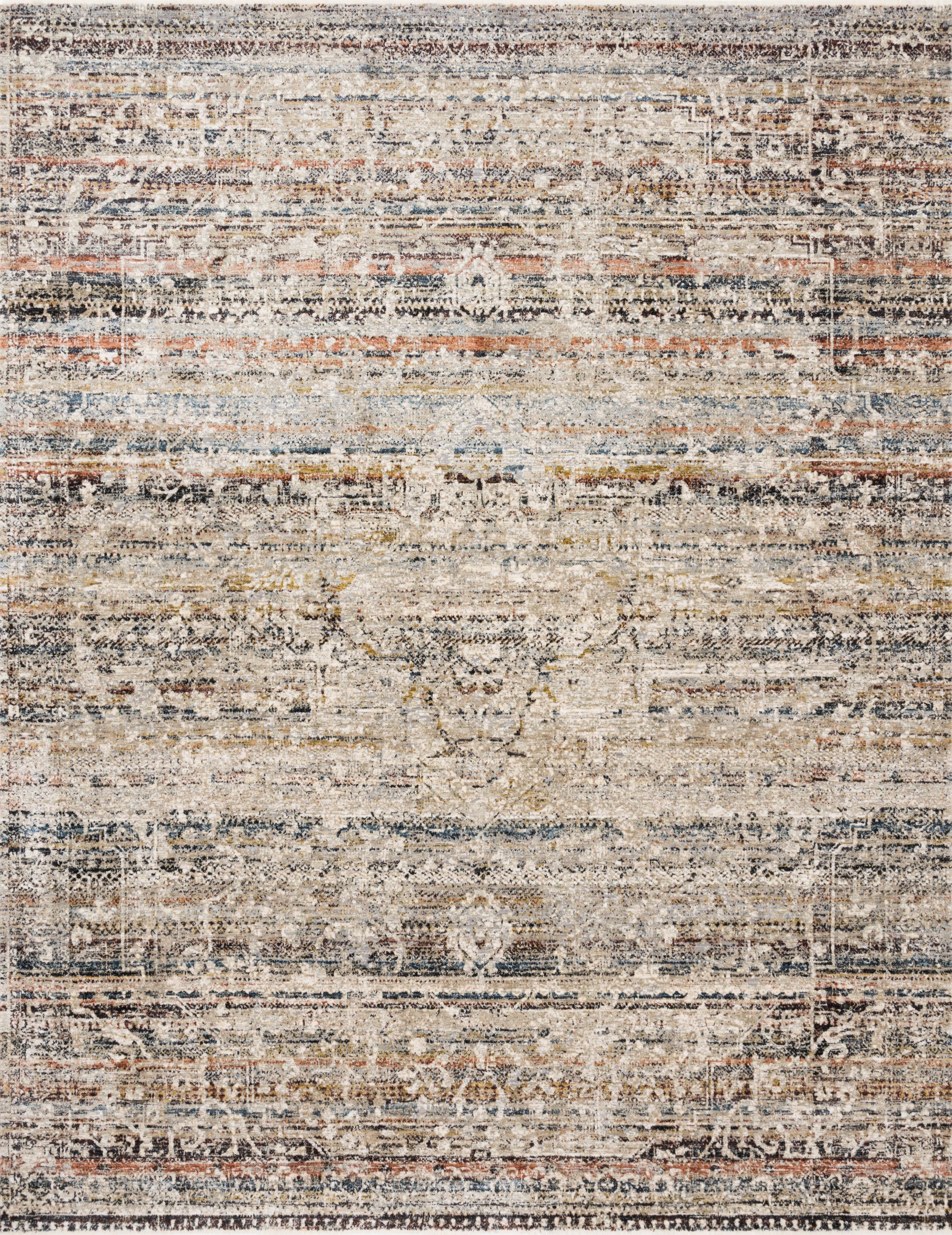 Loloi Theia THE-03 Taupe Multi Traditional Power Loomed Rug