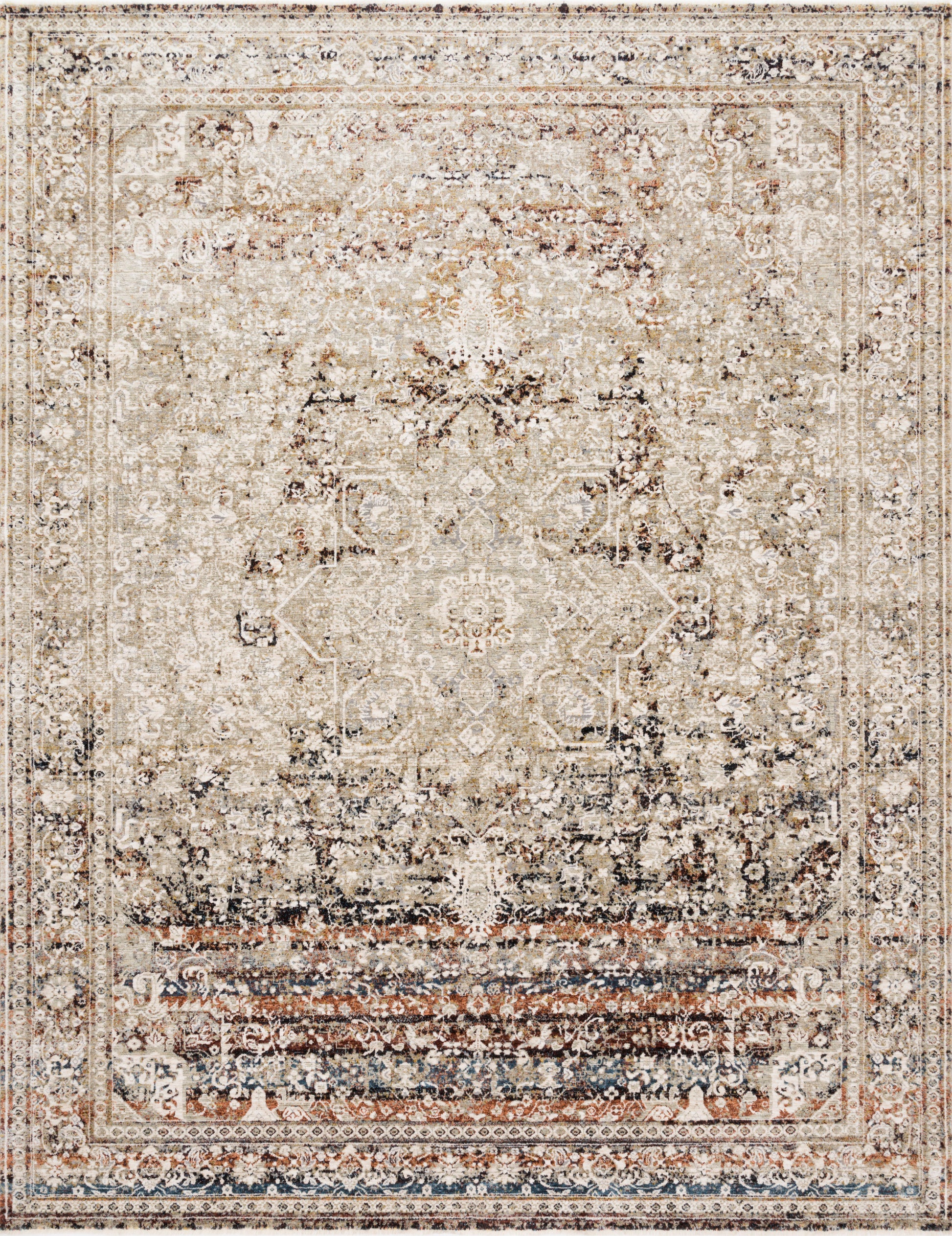 Loloi Theia THE-05 Taupe Brick Traditional Power Loomed Rug