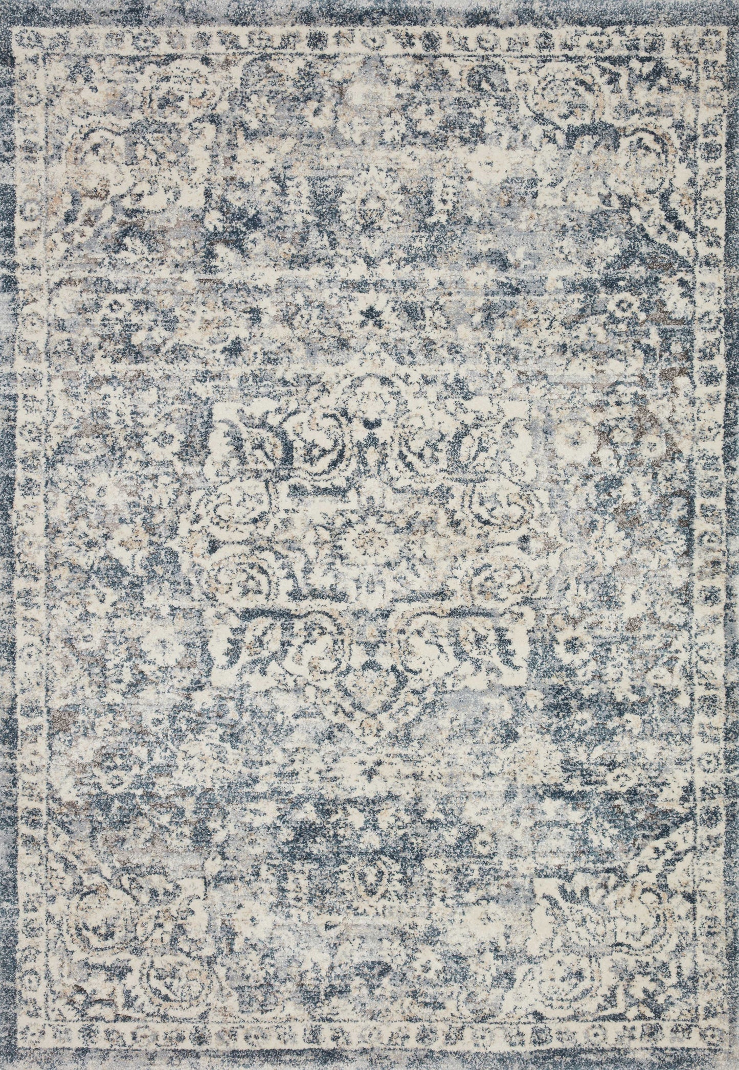 Loloi Theory THY-02 Ivory Blue Transitional Power Loomed Rug