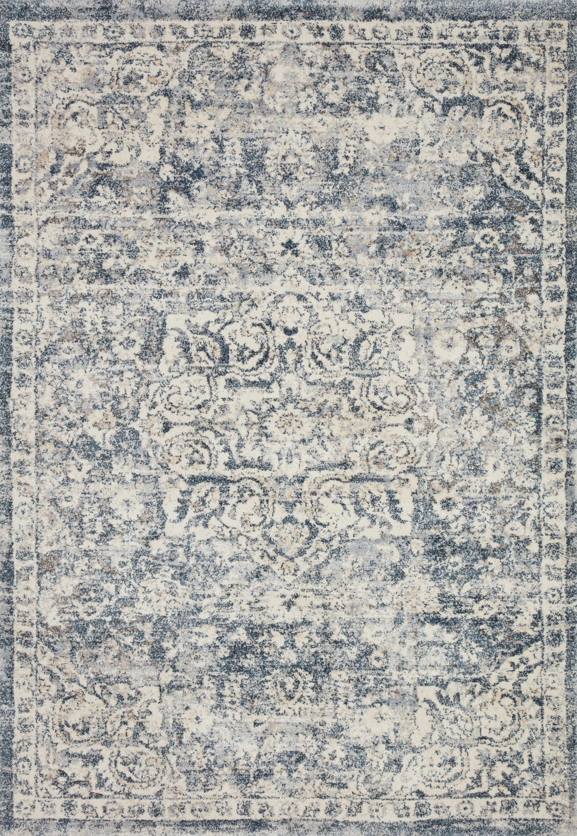 Loloi Theory THY-02 Ivory Blue Transitional Power Loomed Rug