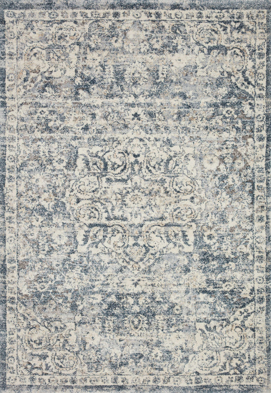 Loloi Theory THY-02 Ivory Blue Transitional Power Loomed Rug