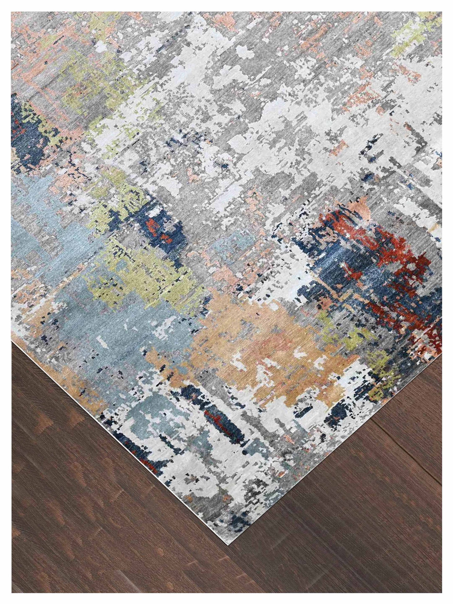 Artisan Toni Silver Multi Contemporary Knotted Rug - Rugs - Artisan - Atlanta Designer Rugs