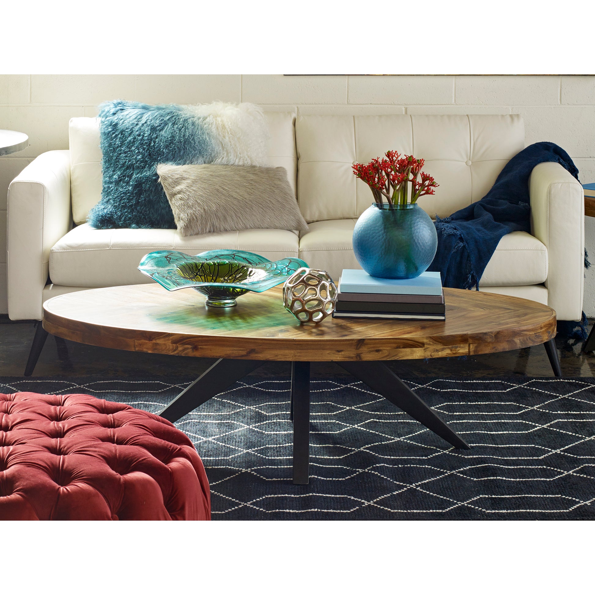 Moes Home Coffee Tables Parq Brown Rustic Furniture