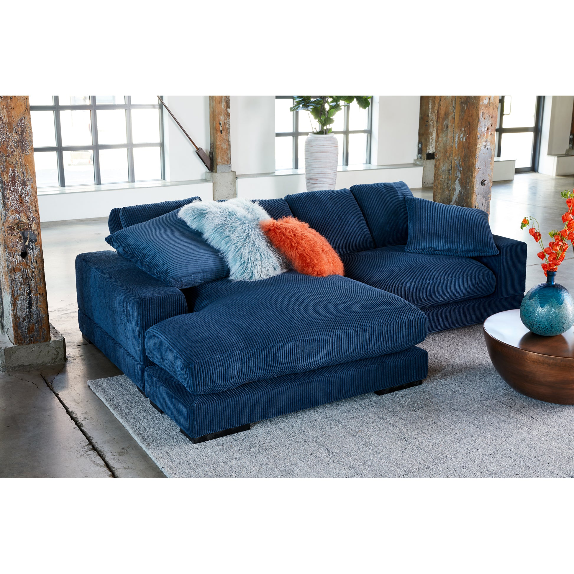 Moes Home Sectionals Plunge Blue Contemporary Furniture