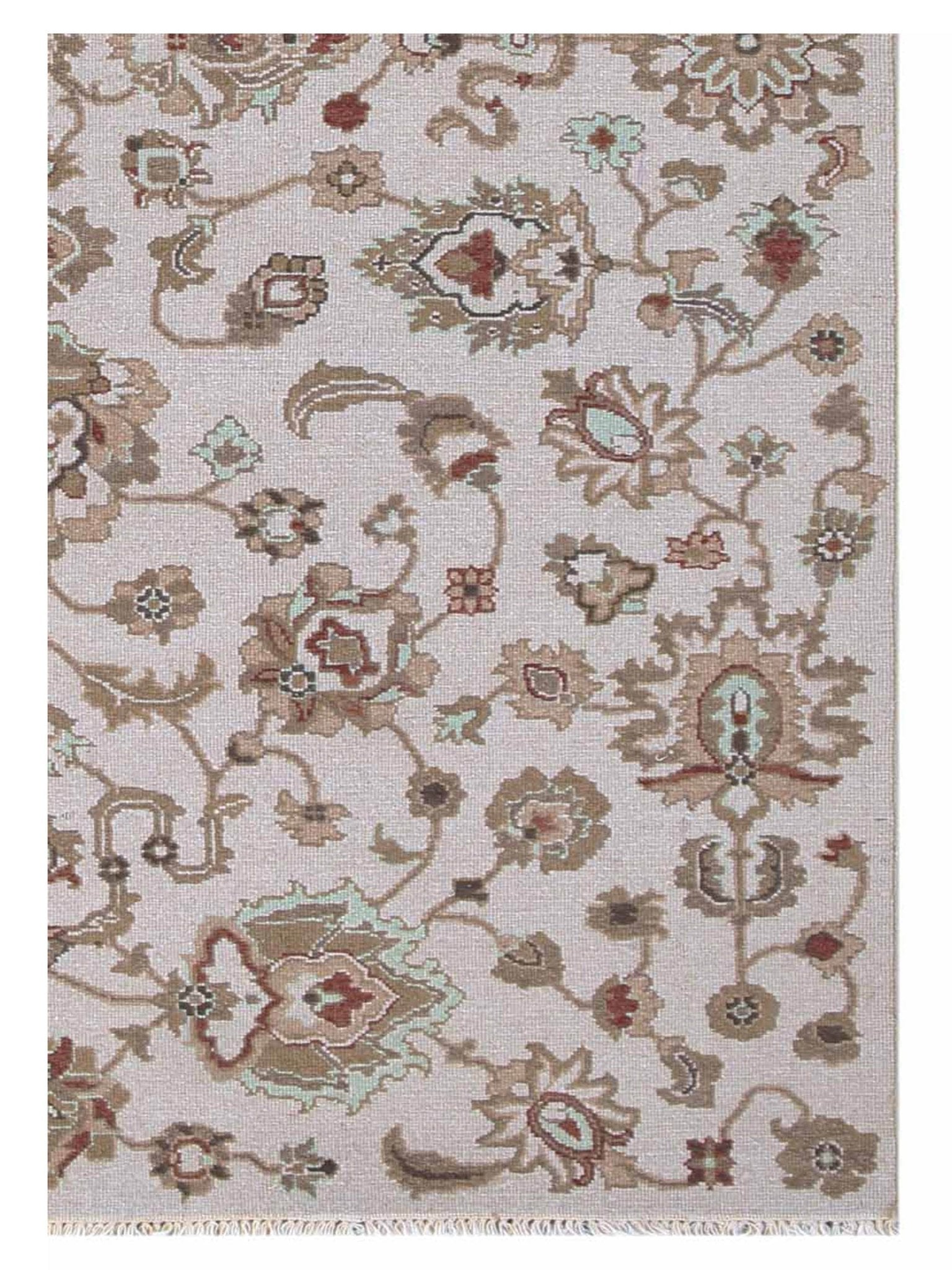 Artisan Sandra Ivory Soft Green Traditional Knotted Rug - Rugs - Artisan - Atlanta Designer Rugs