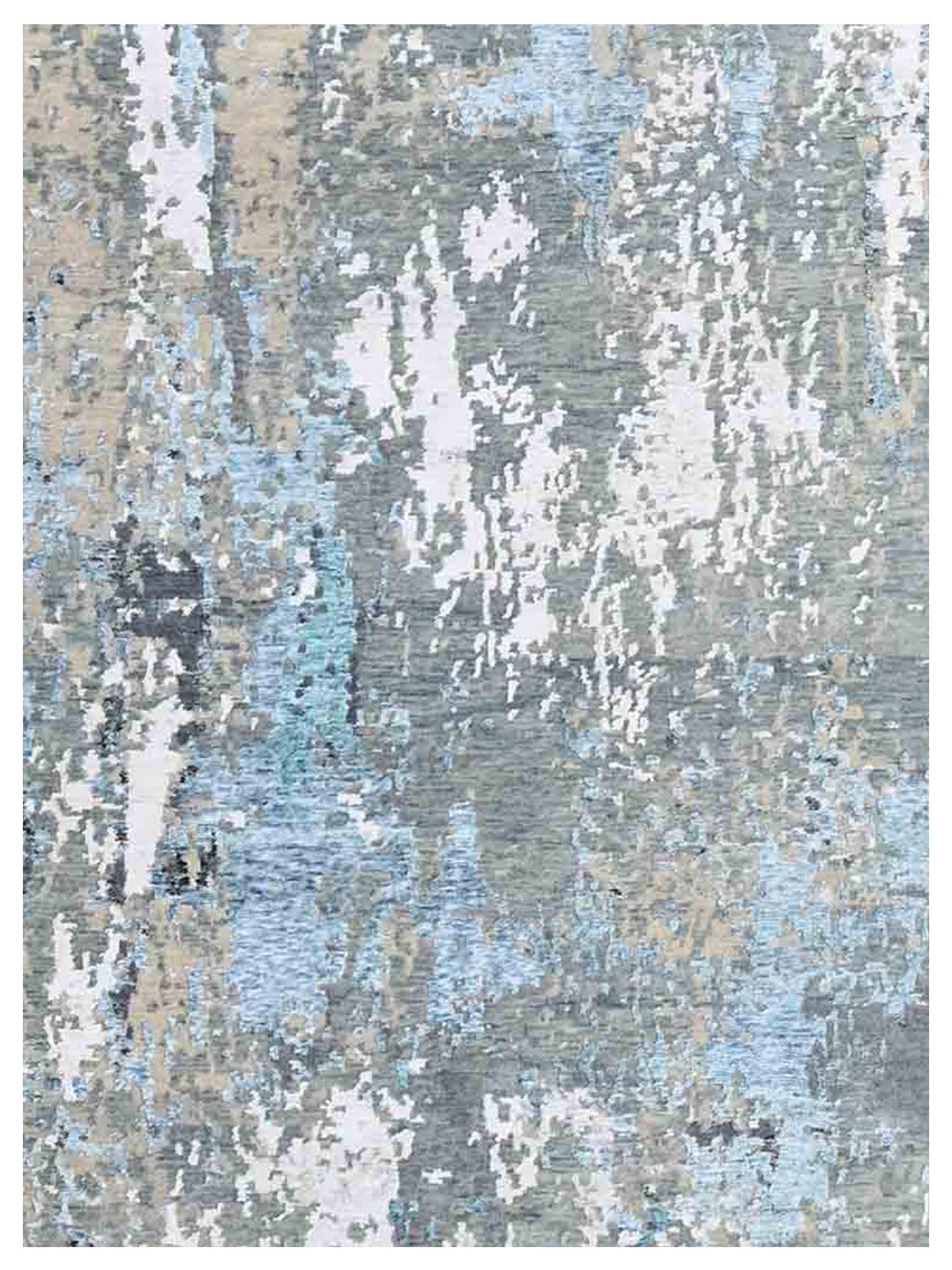 Artisan Tawny Silver Blue Contemporary Knotted Rug - Rugs - Artisan - Atlanta Designer Rugs