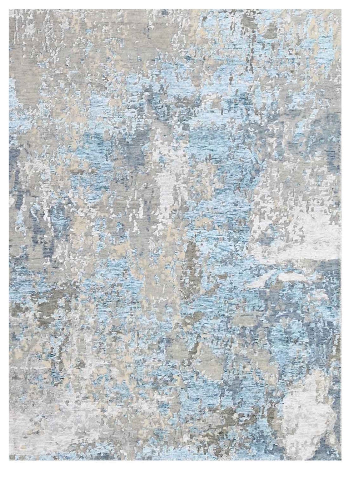 Artisan Tawny Silver Turquoise Contemporary Knotted Rug - Rugs - Artisan - Atlanta Designer Rugs