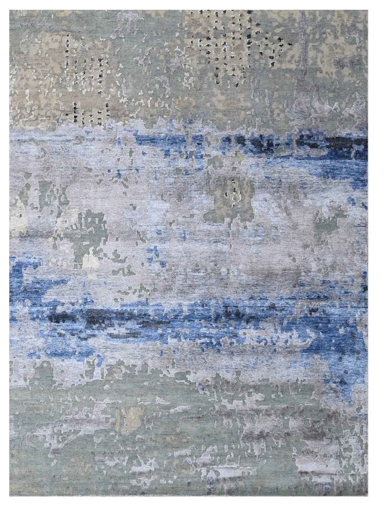 Artisan Tawny Lt.Blue Silver Contemporary Knotted Rug - Rugs - Artisan - Atlanta Designer Rugs