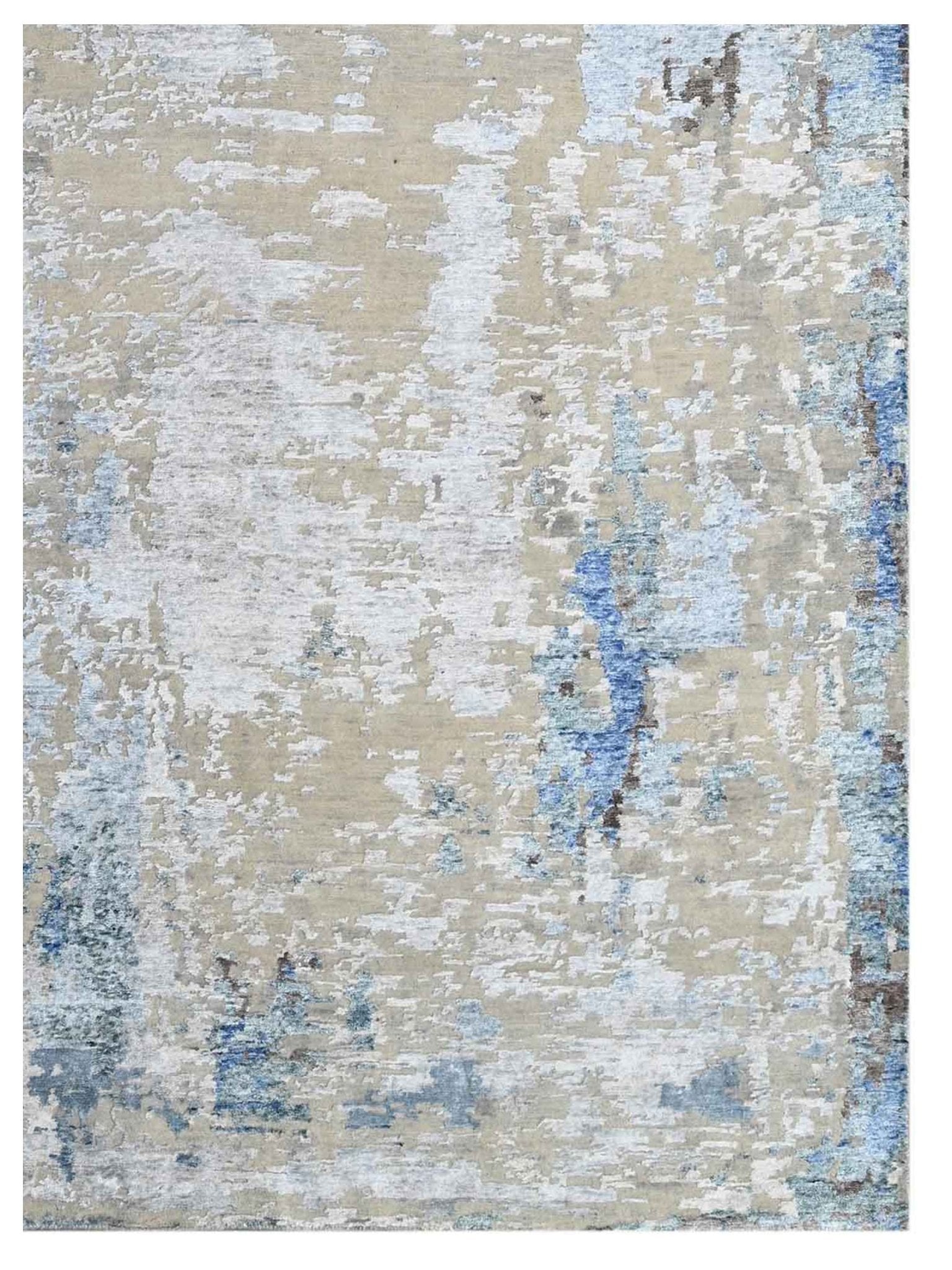 Artisan Tawny Silver Blue Contemporary Knotted Rug - Rugs - Artisan - Atlanta Designer Rugs