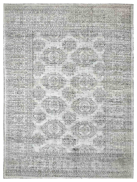 Artisan Serenade  Black White Transitional Knotted Rug