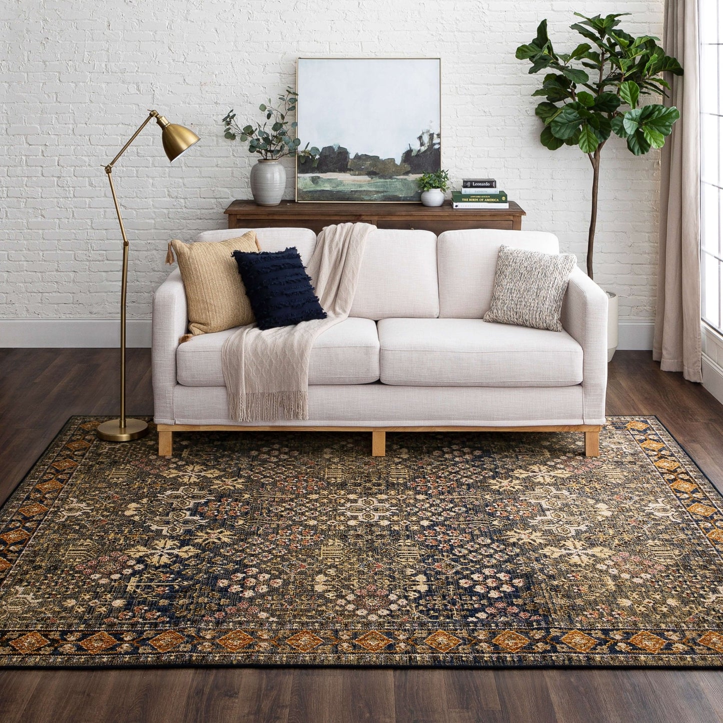 Karastan Bedouin 92604 Navy Traditional Machinemade Rug - Rugs - Karastan - Atlanta Designer Rugs