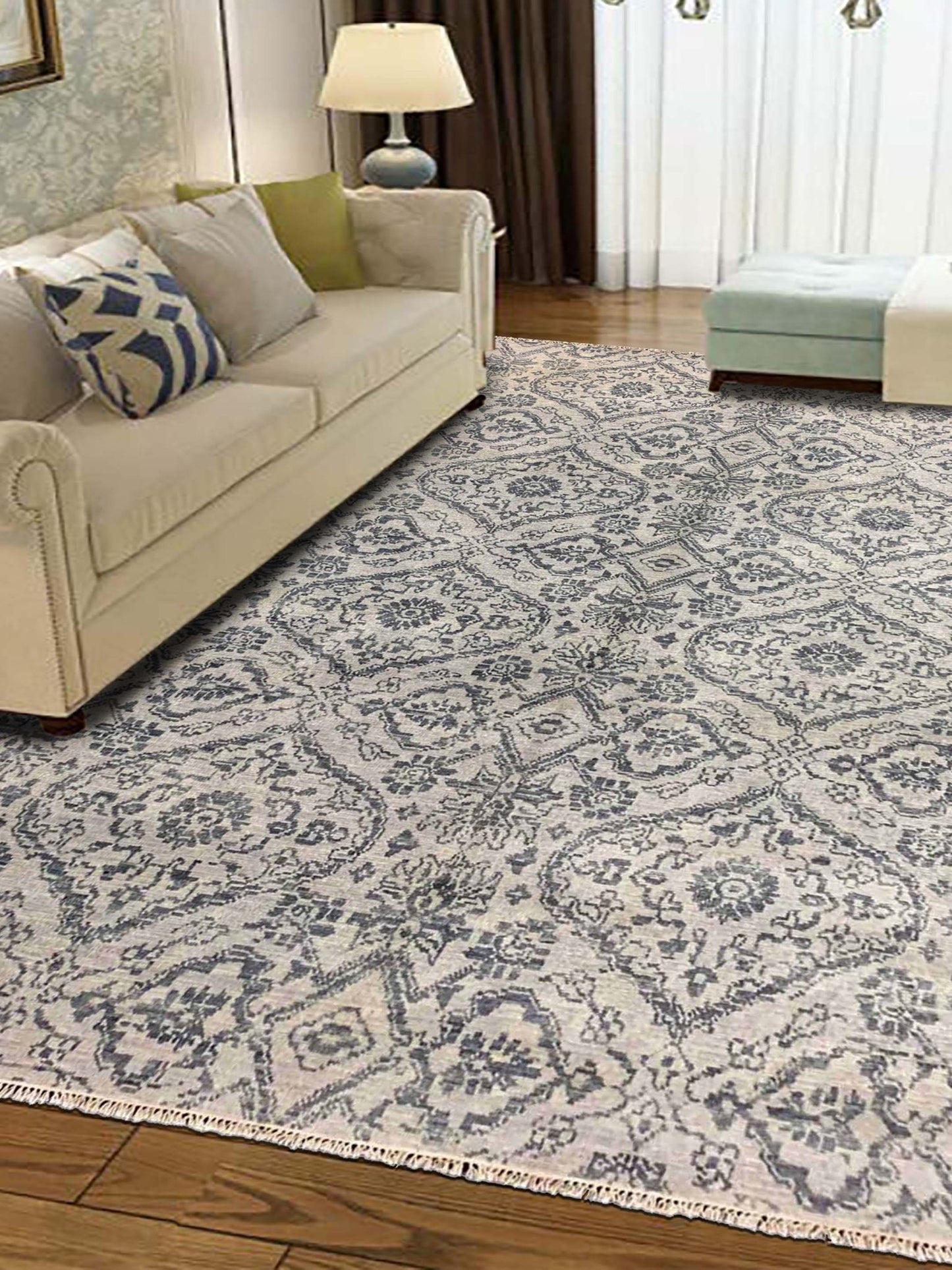 Artisan Amanda Silver Transitional Knotted Rug - Rugs - Artisan - Atlanta Designer Rugs