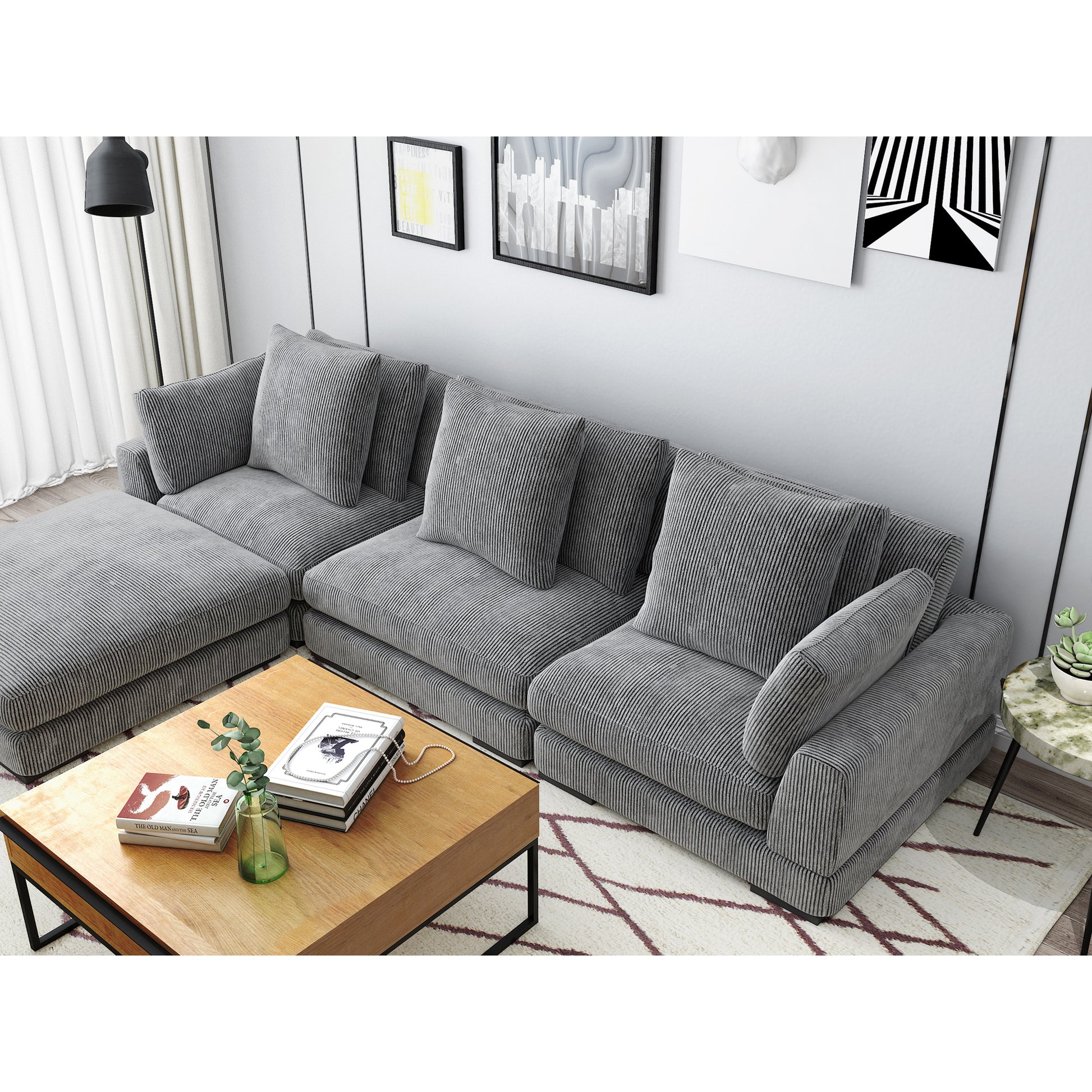 Moes Home Corner Chairs Tumble Grey Contemporary Furniture