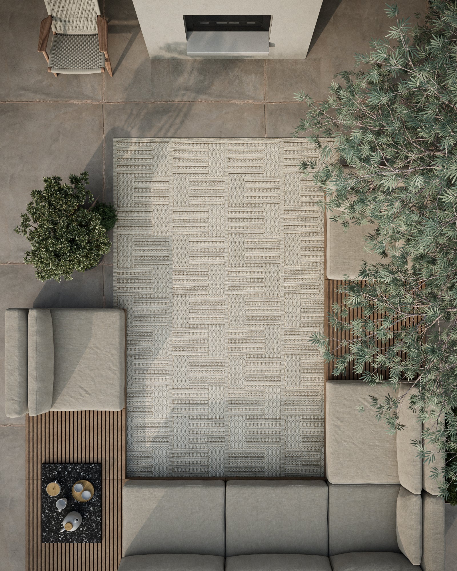 Momeni Vines  Beige  Contemporary