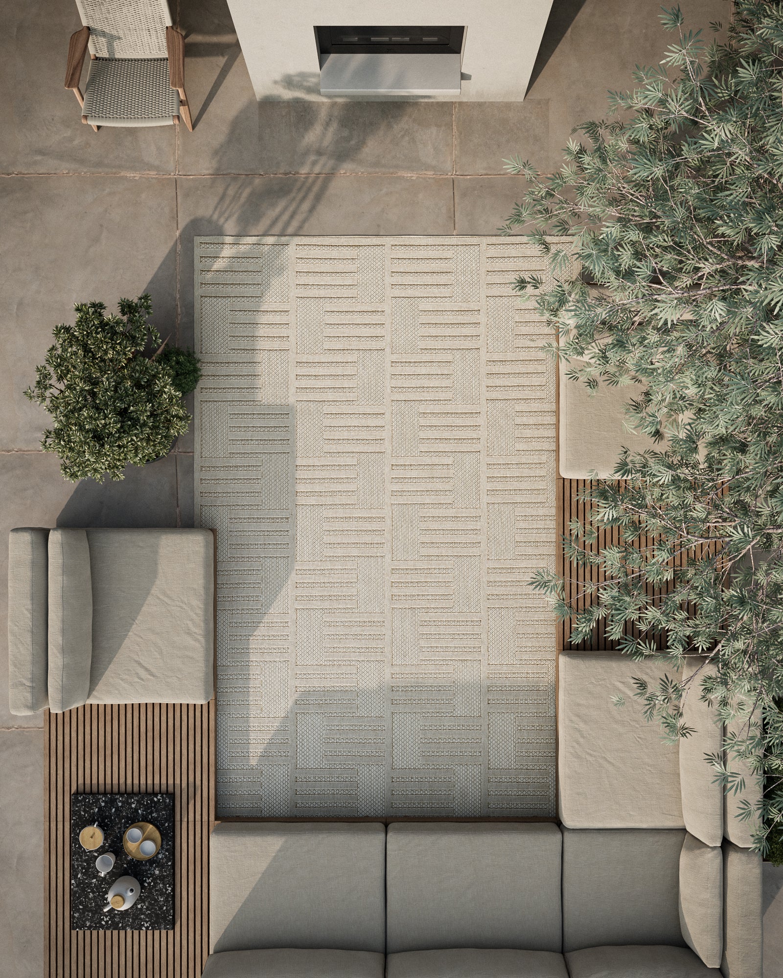 Momeni Vines  Beige  Contemporary