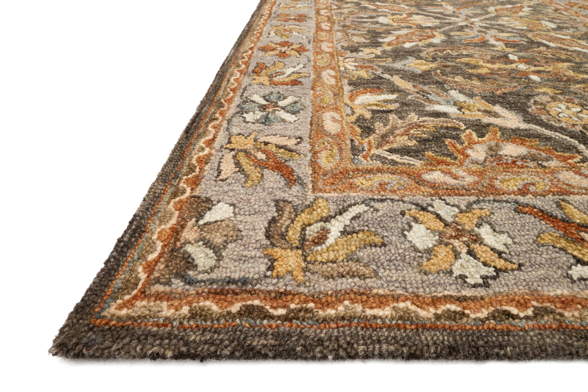 Loloi VICTORIA VK-06 Dk Taupe Grey Traditional Hooked Rug