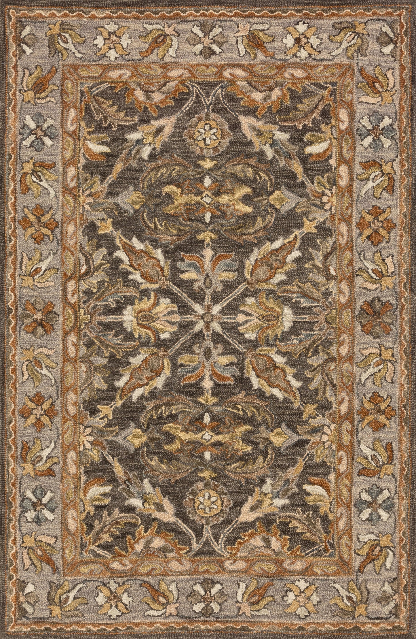 Loloi VICTORIA VK-06 Dk Taupe Grey Traditional Hooked Rug