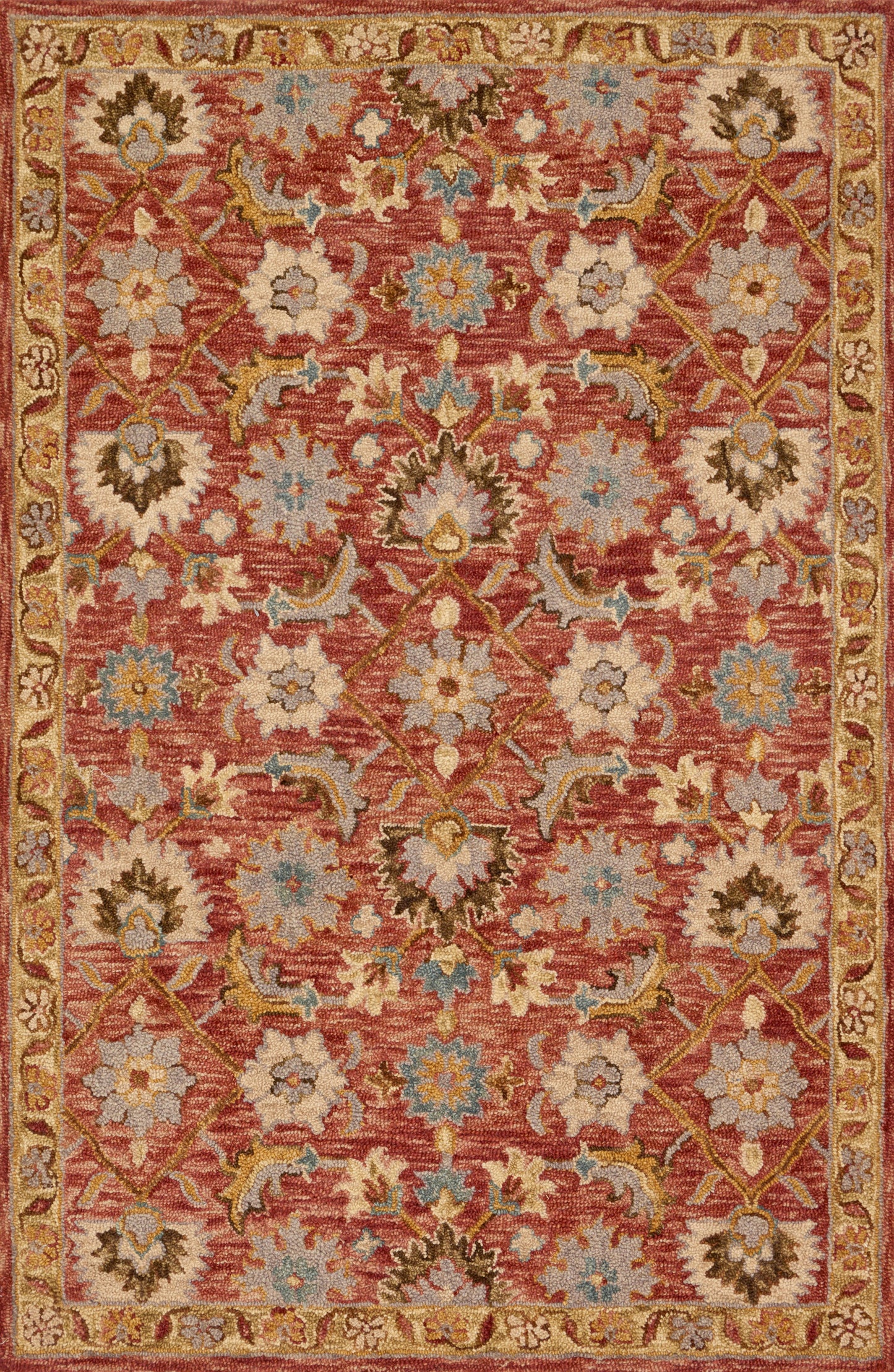 Loloi VICTORIA VK-09 Terracotta Gold Traditional Hooked Rug