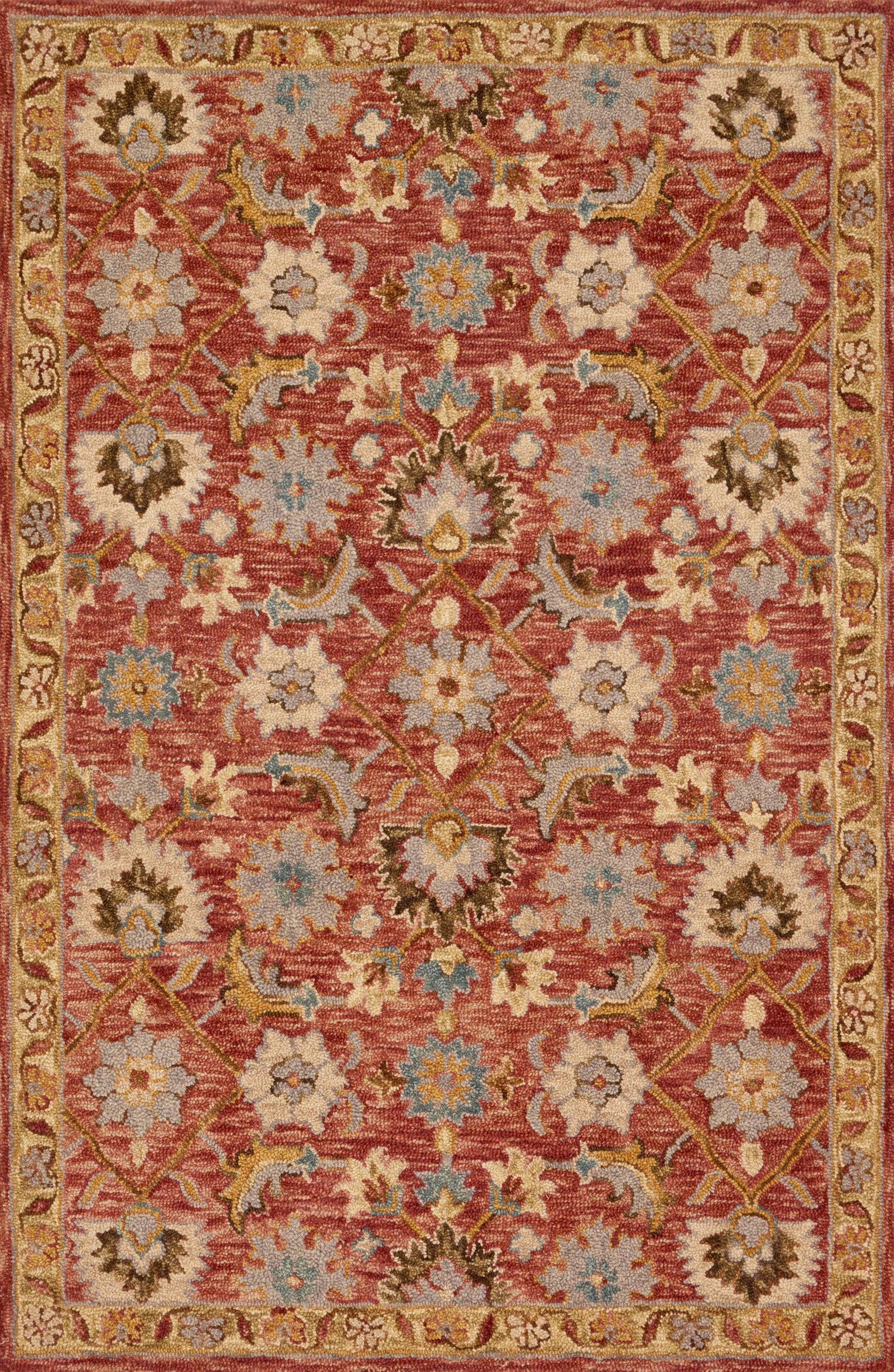 Loloi VICTORIA VK-09 Terracotta Gold Traditional Hooked Rug