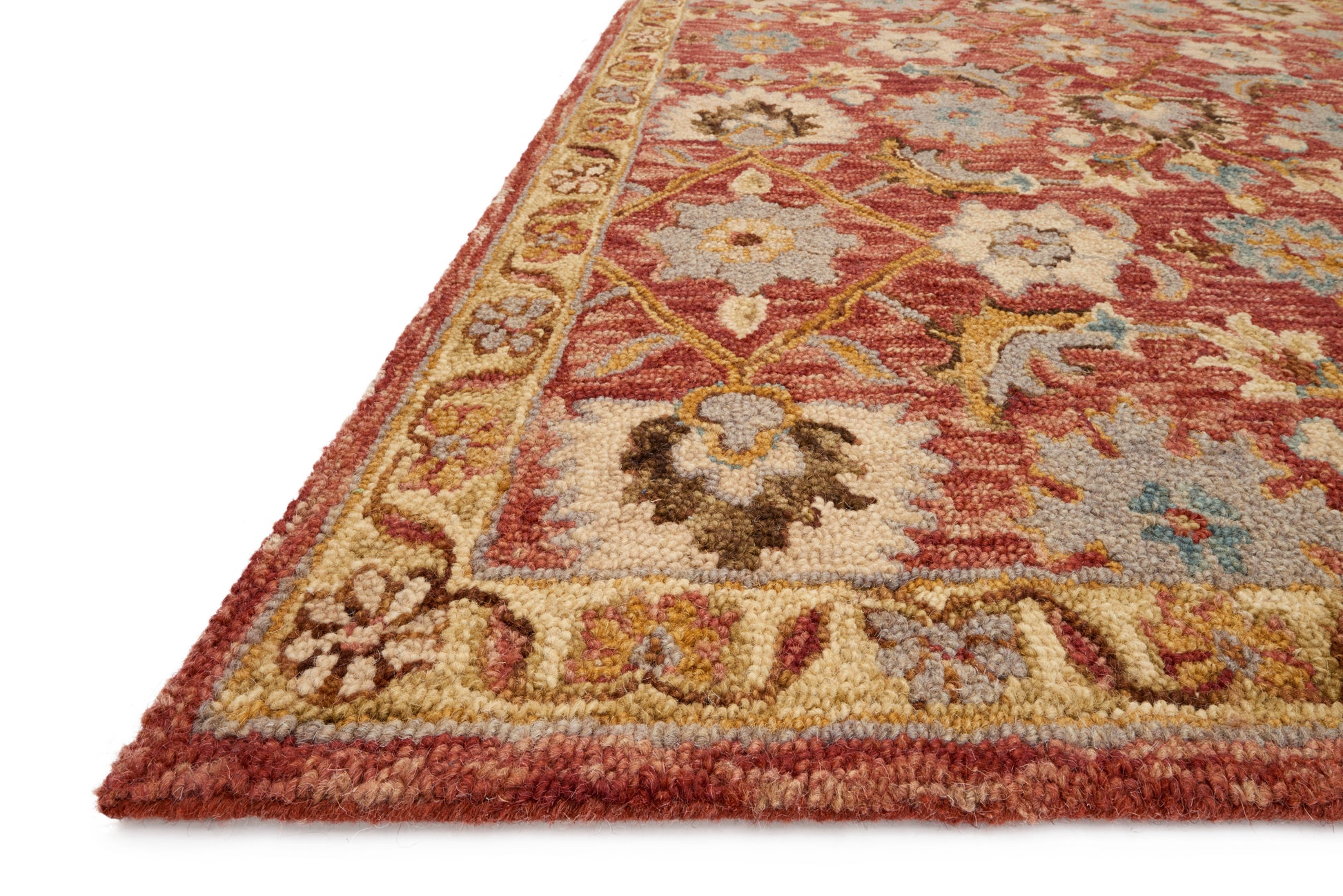 Loloi VICTORIA VK-09 Terracotta Gold Traditional Hooked Rug